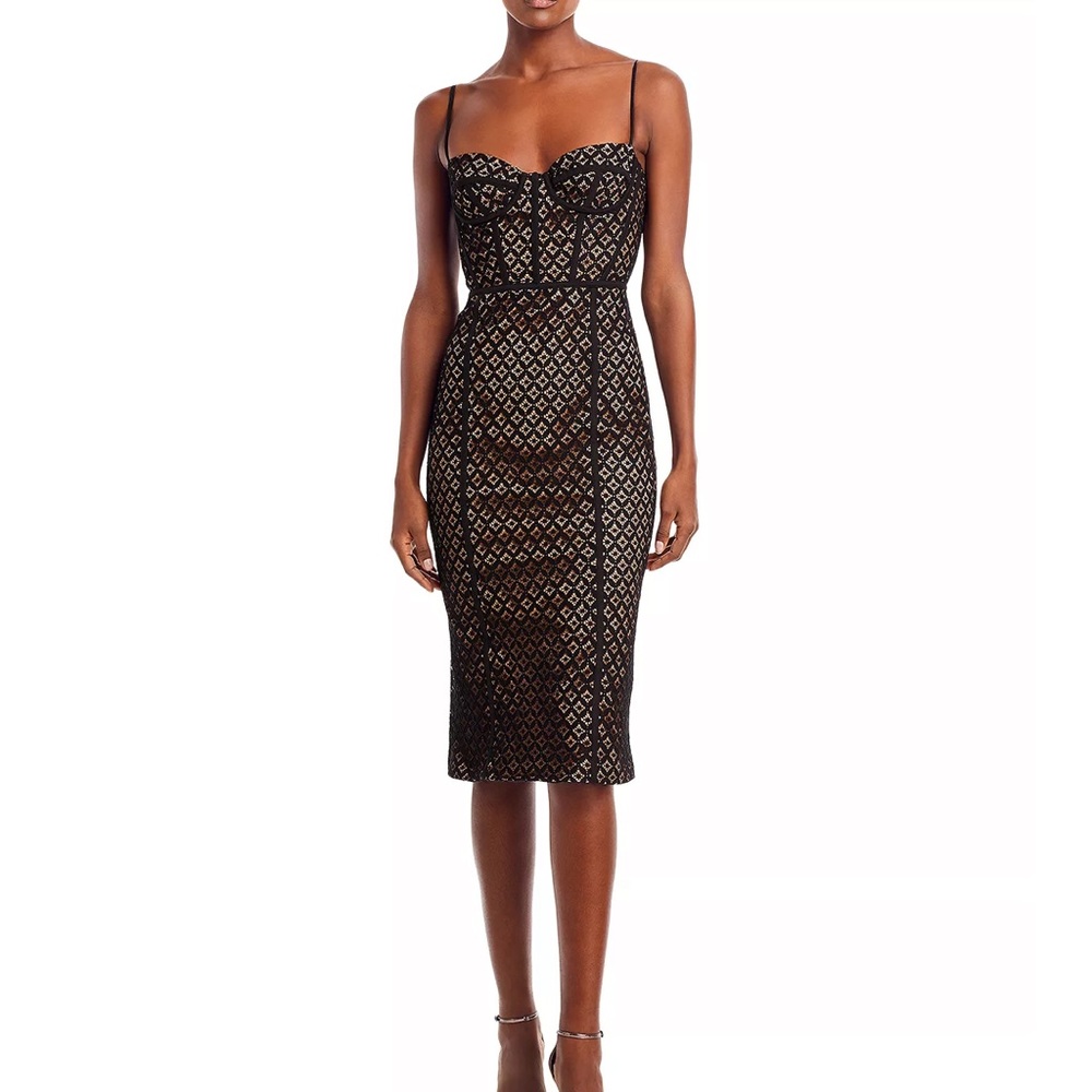 Bardot Charley Lace Bustier Midi Dress NWT